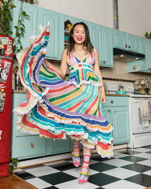 Rainbow fashion rainbow dress rainbow socks